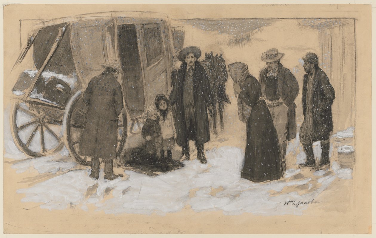 Szkic na Boże Narodzenie nad rzeką. autorstwa William Leroy Jacobs