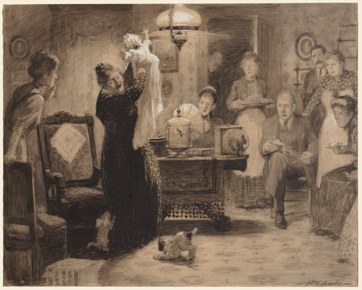 Szkic do ilustracji Stacjonarne dziecko, 1912. autorstwa William Leroy Jacobs