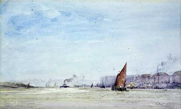 Stocznia Chatham autorstwa William Lionel Wyllie