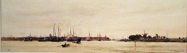 Dordrecht (akwarela na papierze) autorstwa William Lionel Wyllie