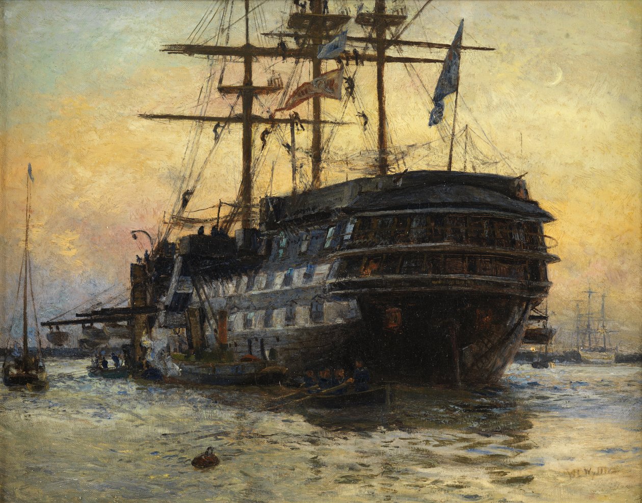 HMS Warspite (olej na płótnie) autorstwa William Lionel Wyllie