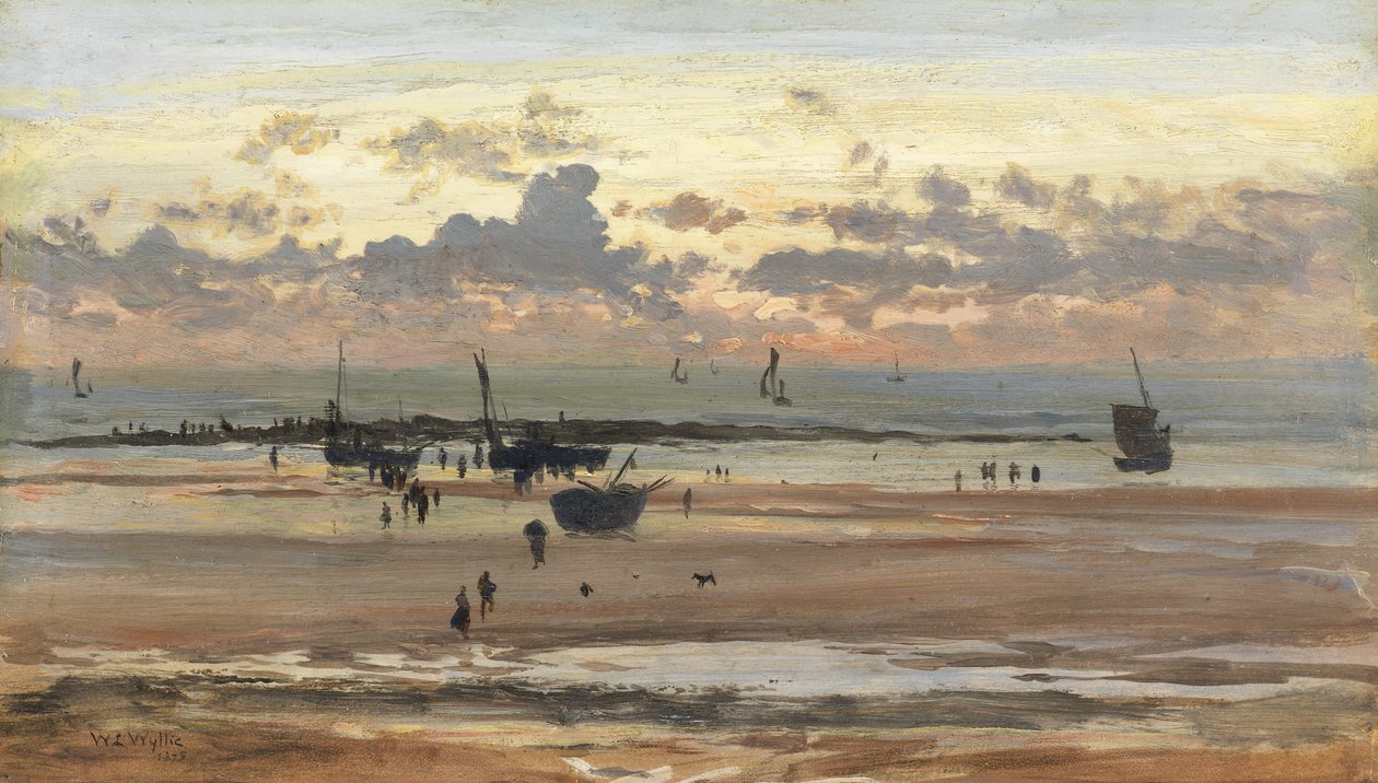 Portel Fisher Folk, 1875 (olej na papierze ułożony na desce) autorstwa William Lionel Wyllie