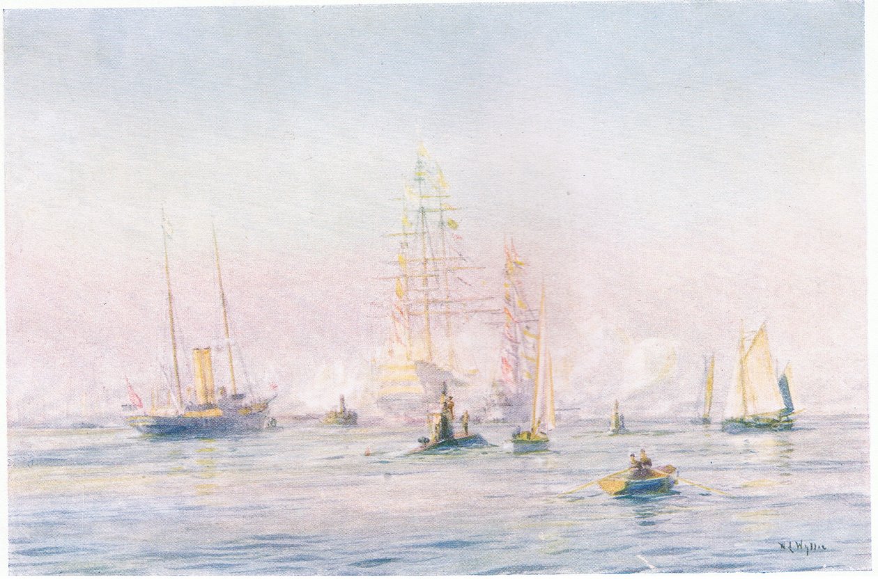 Port w Portsmouth 1912, 1915 autorstwa William Lionel Wyllie