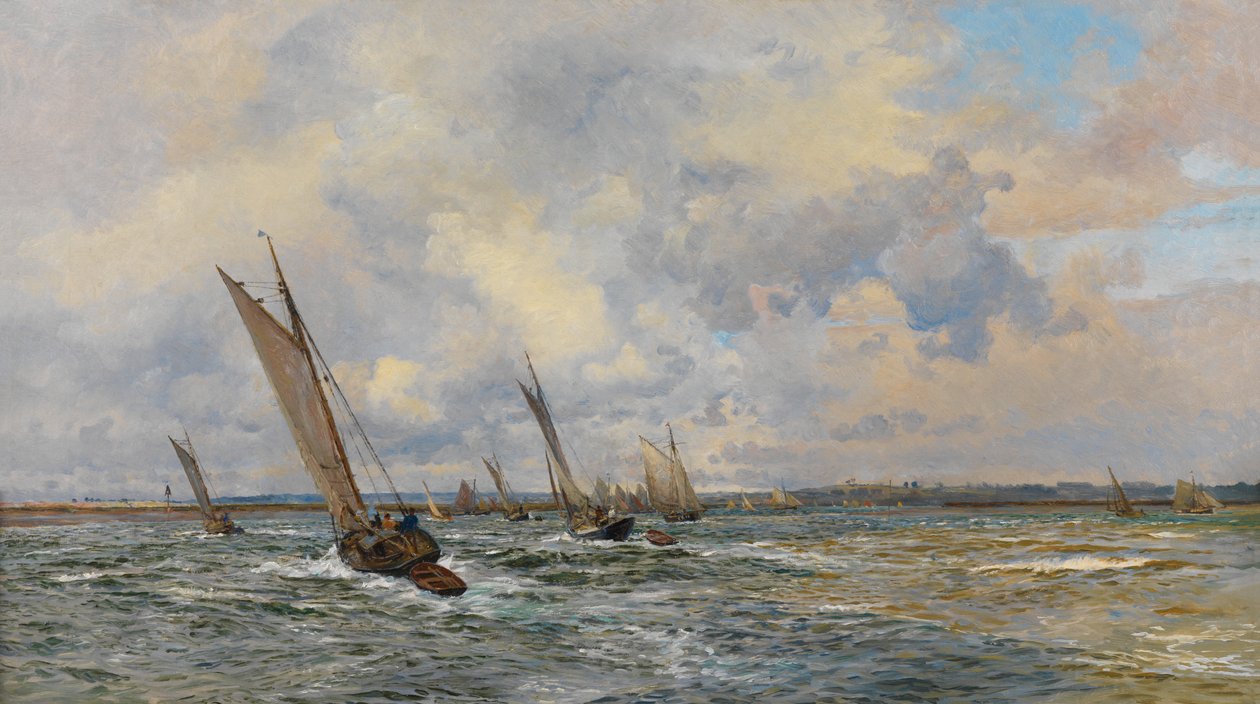 Krewetki holowane na wiatr (olej na płótnie) autorstwa William Lionel Wyllie