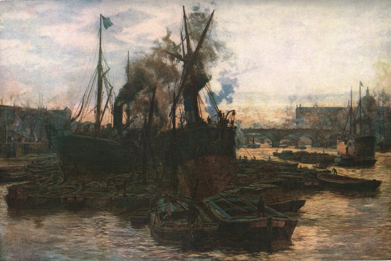 The Pool of London, koniec XIX i początek XX wieku, ok. 1930. autorstwa William Lionel Wyllie