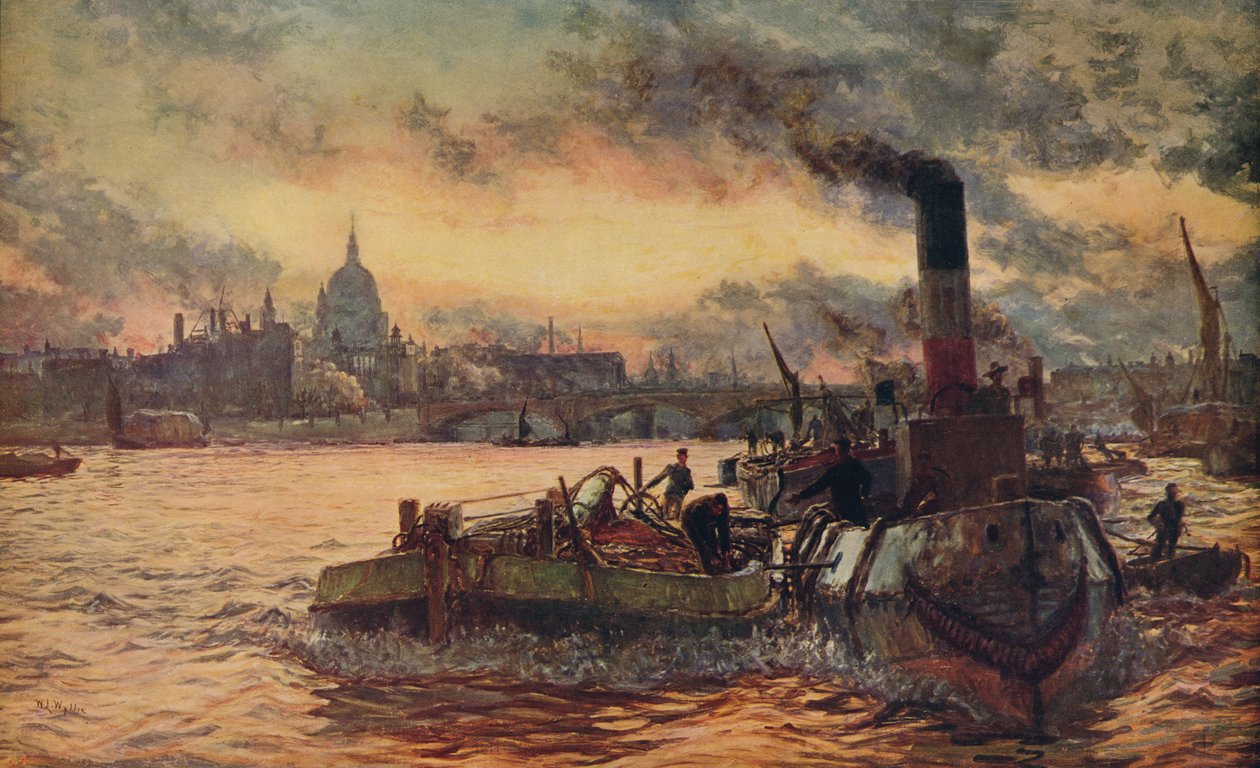 Holowanie za miastem, c1870-1880, c1915 autorstwa William Lionel Wyllie