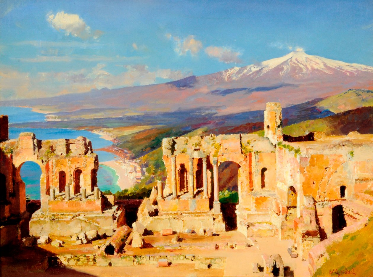 Teatr grecki, Taormina, Sycylia autorstwa William Logsdail