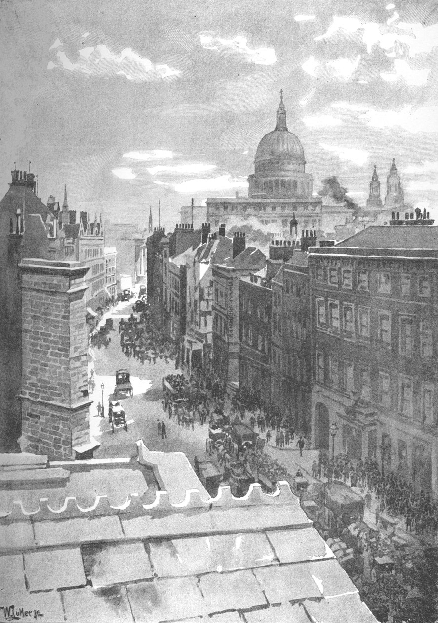 Ulica Aldersgate, 1891 autorstwa William Luker