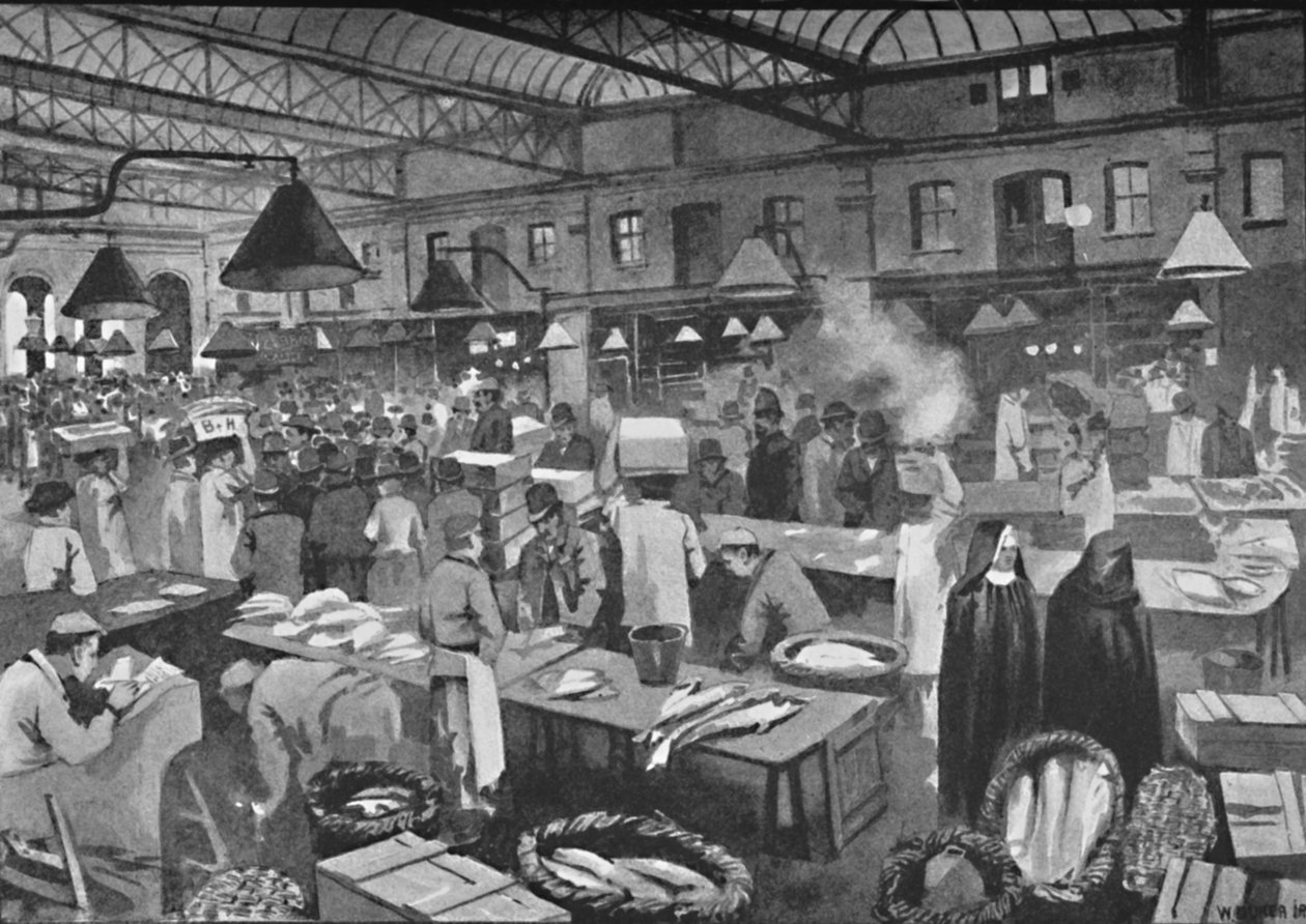 Targ Billingsgate, wczesny poranek, 1891 autorstwa William Luker