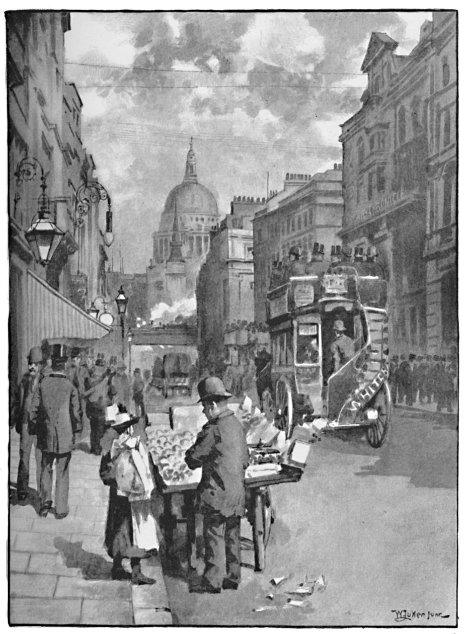 Fleet Street, z przedstawieniem św. Pawła, 1891 autorstwa William Luker