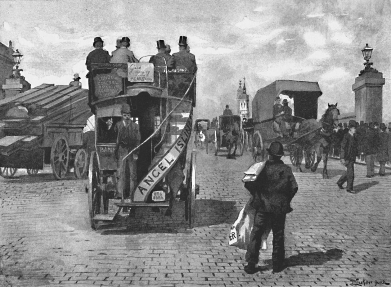 Most Londyński, południe, 1891 autorstwa William Luker