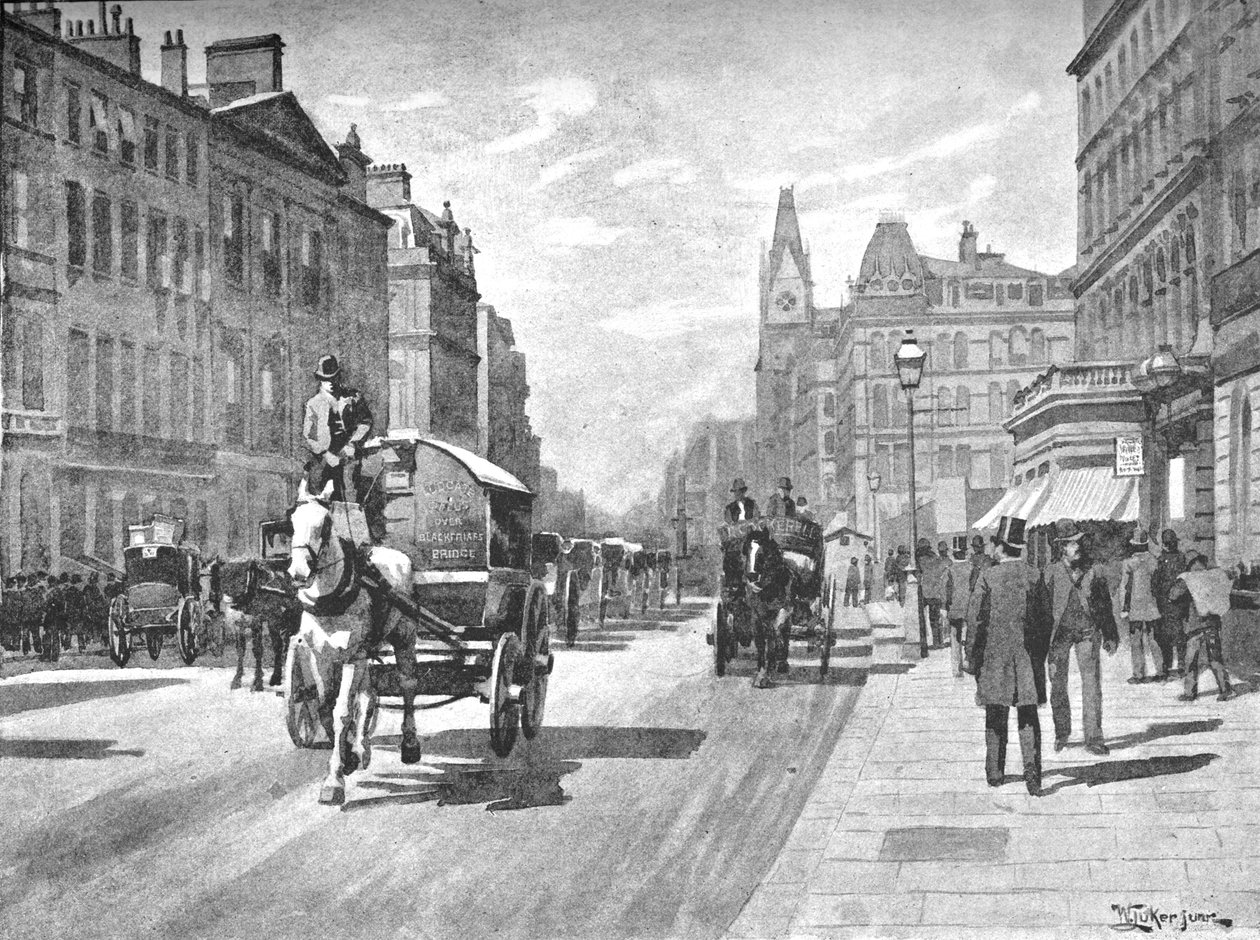 New Bridge Street, Blackfriars, 1891 autorstwa William Luker