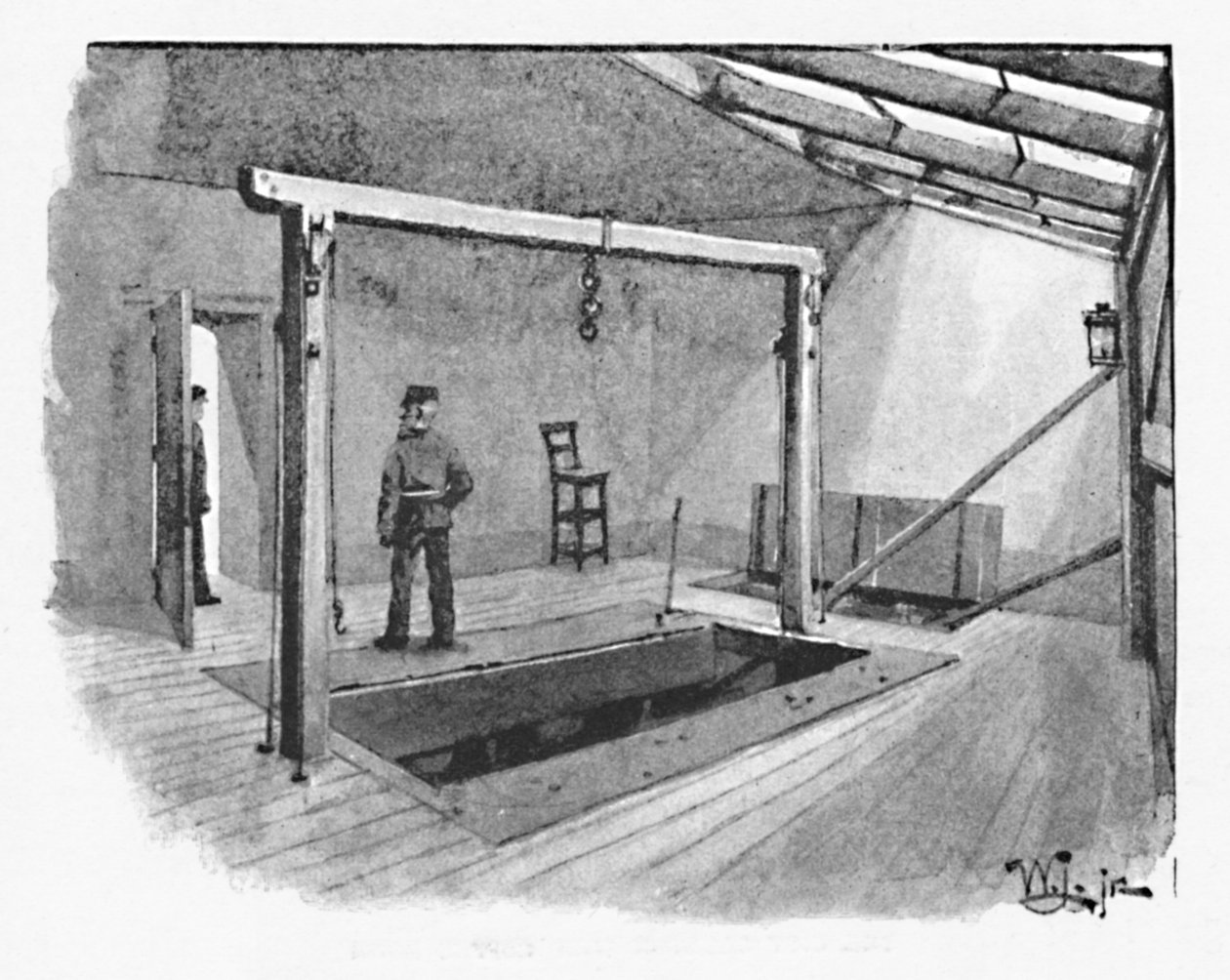 Newgate - szubienica, 1891 autorstwa William Luker