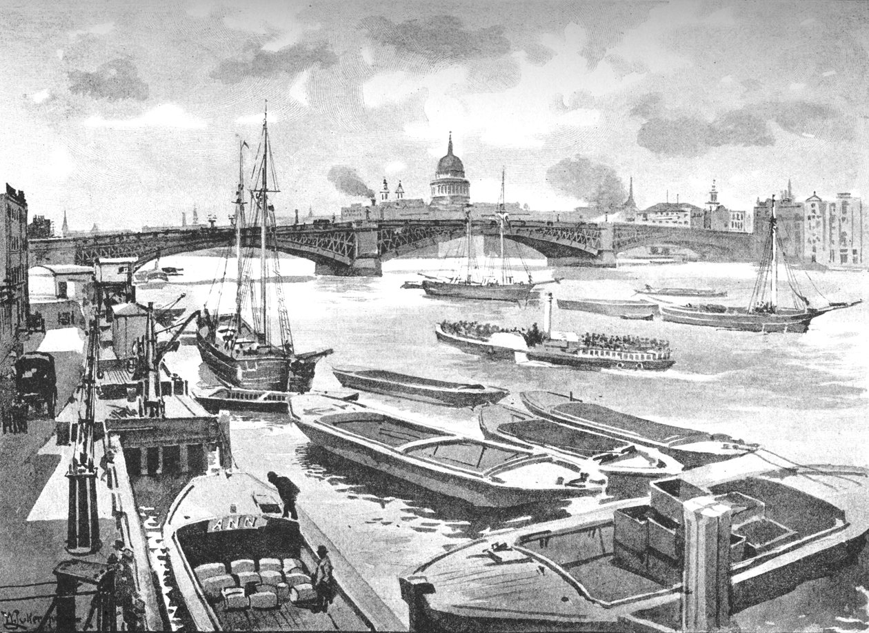 Most Southwark, 1891 autorstwa William Luker