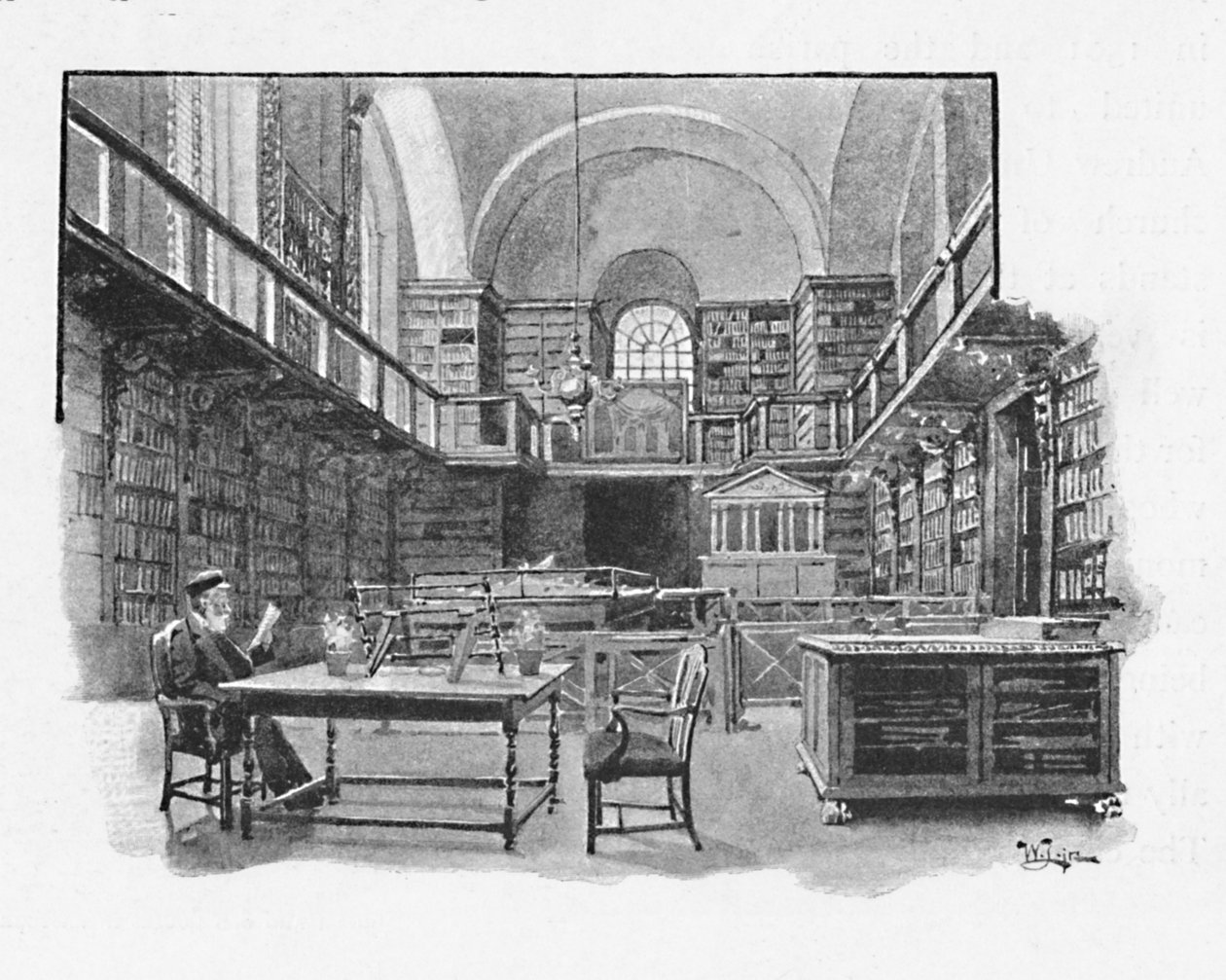 „Biblioteka, Katedra św. Pawła”, 1891 autorstwa William Luker