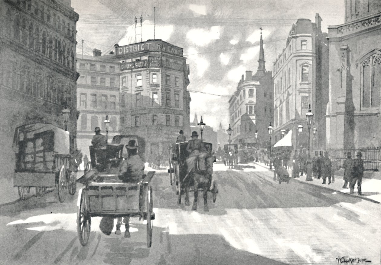 Stacja The Mansion House, District Railway Queen Victoria, 1891 autorstwa William Luker