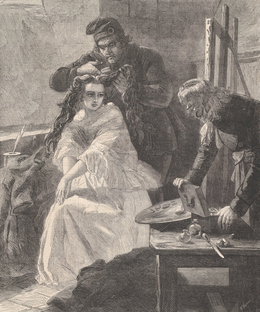 La Toilette des Morts, z Illustrated London News, 25 lipca 1863. autorstwa William Luson Thomas
