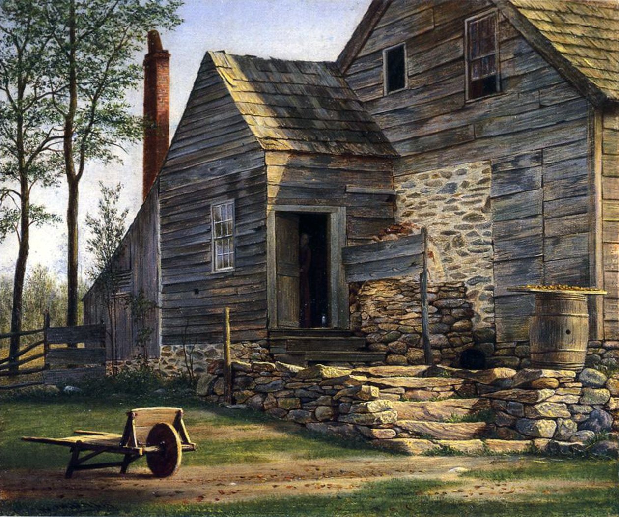 Zagroda na Long Island (olej na płótnie na panelu) autorstwa William M Davis