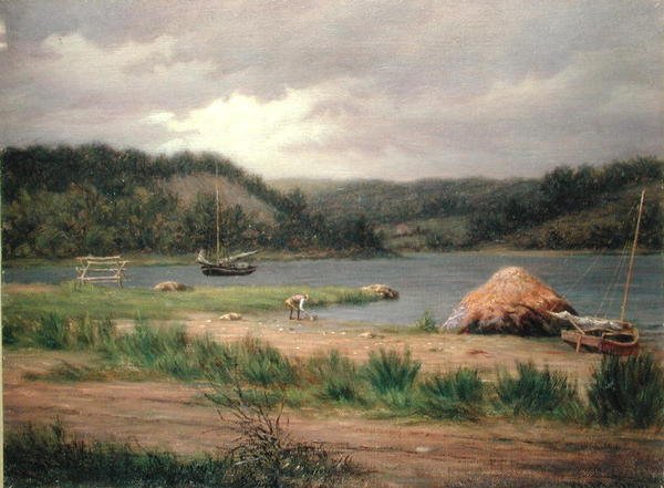 Clamming, Long Island (olej na płótnie) autorstwa William M Davis