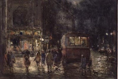 The Picture House, Deszczowa noc, Kendal autorstwa William Manners