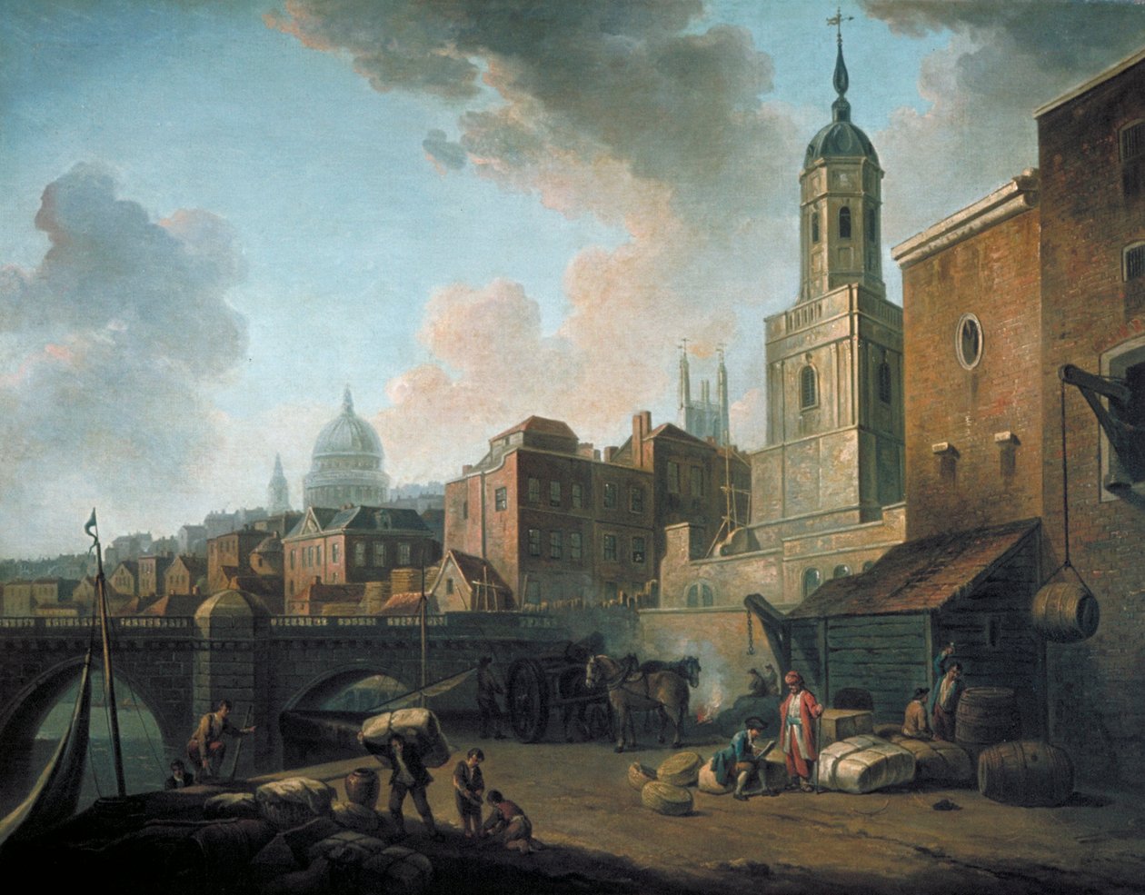 „Fresh Wharf, w pobliżu London Bridge”, c1762 autorstwa William Marlow