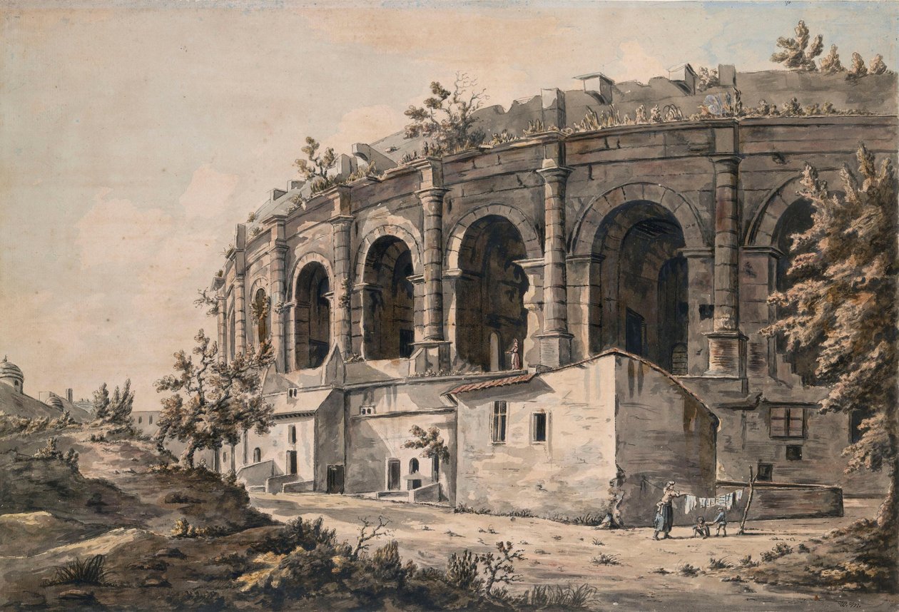 Amfiteatr w Nîmes, południowa Francja autorstwa William Marlow