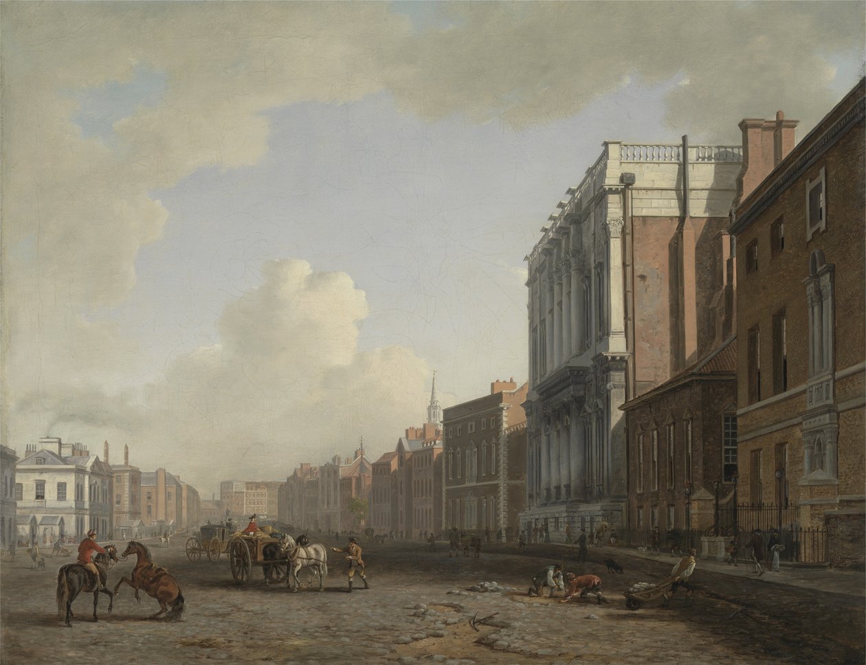 Whitehall, Patrząc na północny wschód, ok. 1775 (olej na płótnie) autorstwa William Marlow