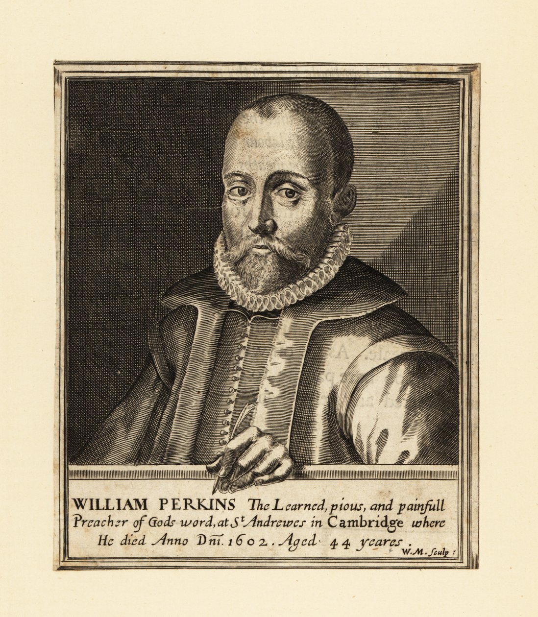 Portret Williama Perkinsa, angielskiego duchownego i teologa z Cambridge autorstwa William Marshall