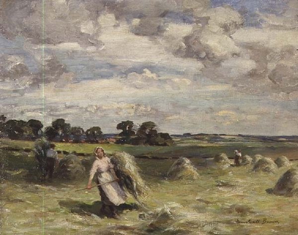 Zbiór w pobliżu Saltoun, East Lothian autorstwa William Marshall Brown