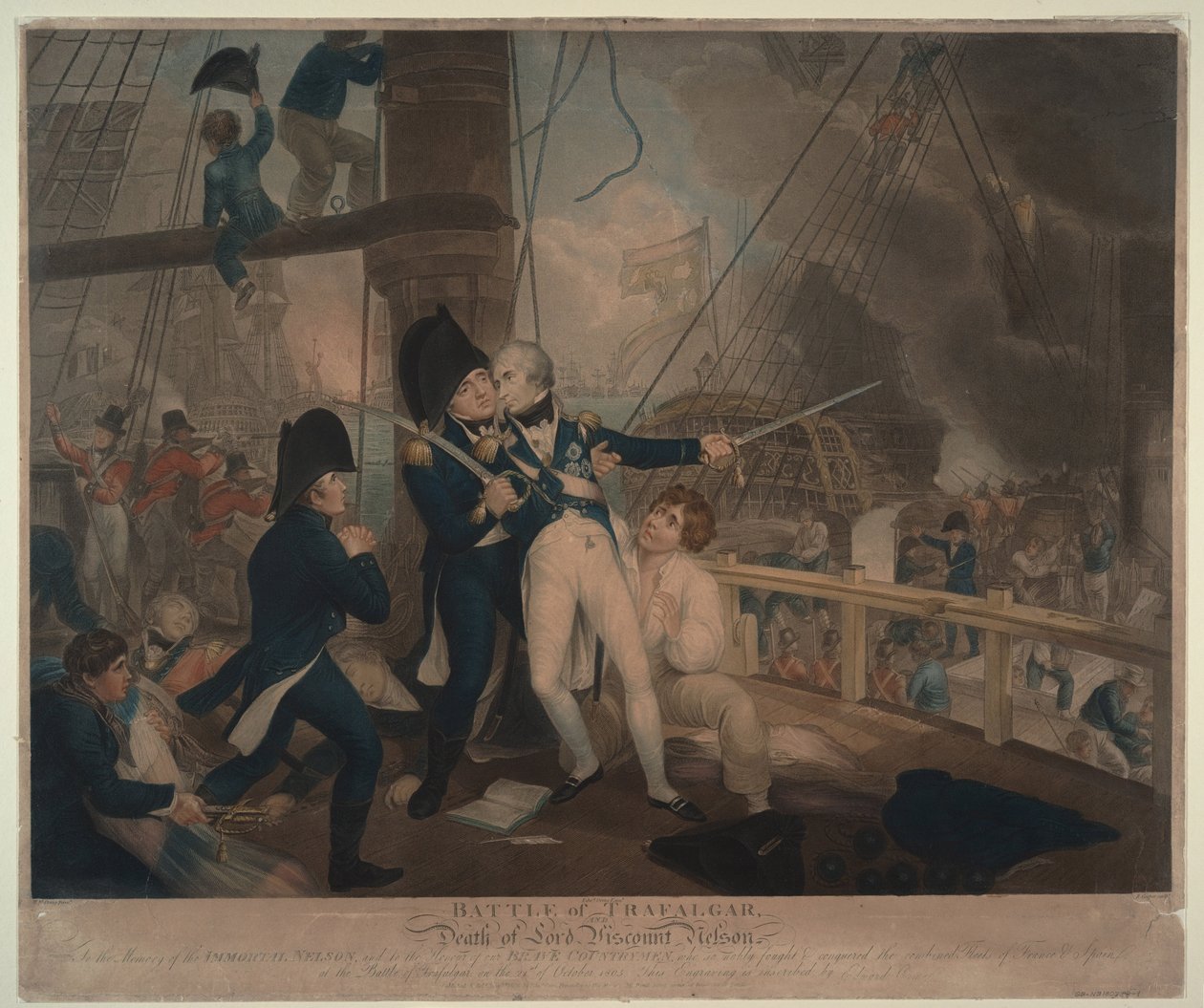 Bitwa pod Trafalgarem i śmierć Nelsona, 1806 autorstwa William Marshall Craig