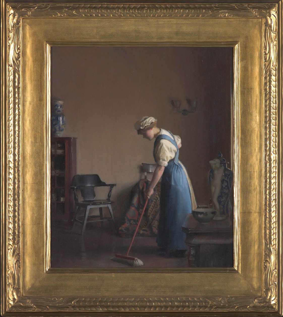 Dziewczyna zamiatająca, ok. 1912 r autorstwa William McGregor Paxton