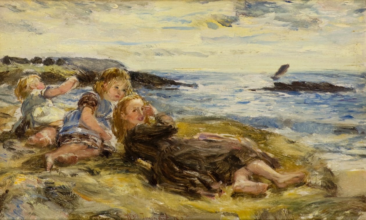 Dzieci na brzegu morza, Machrihanish autorstwa William McTaggart