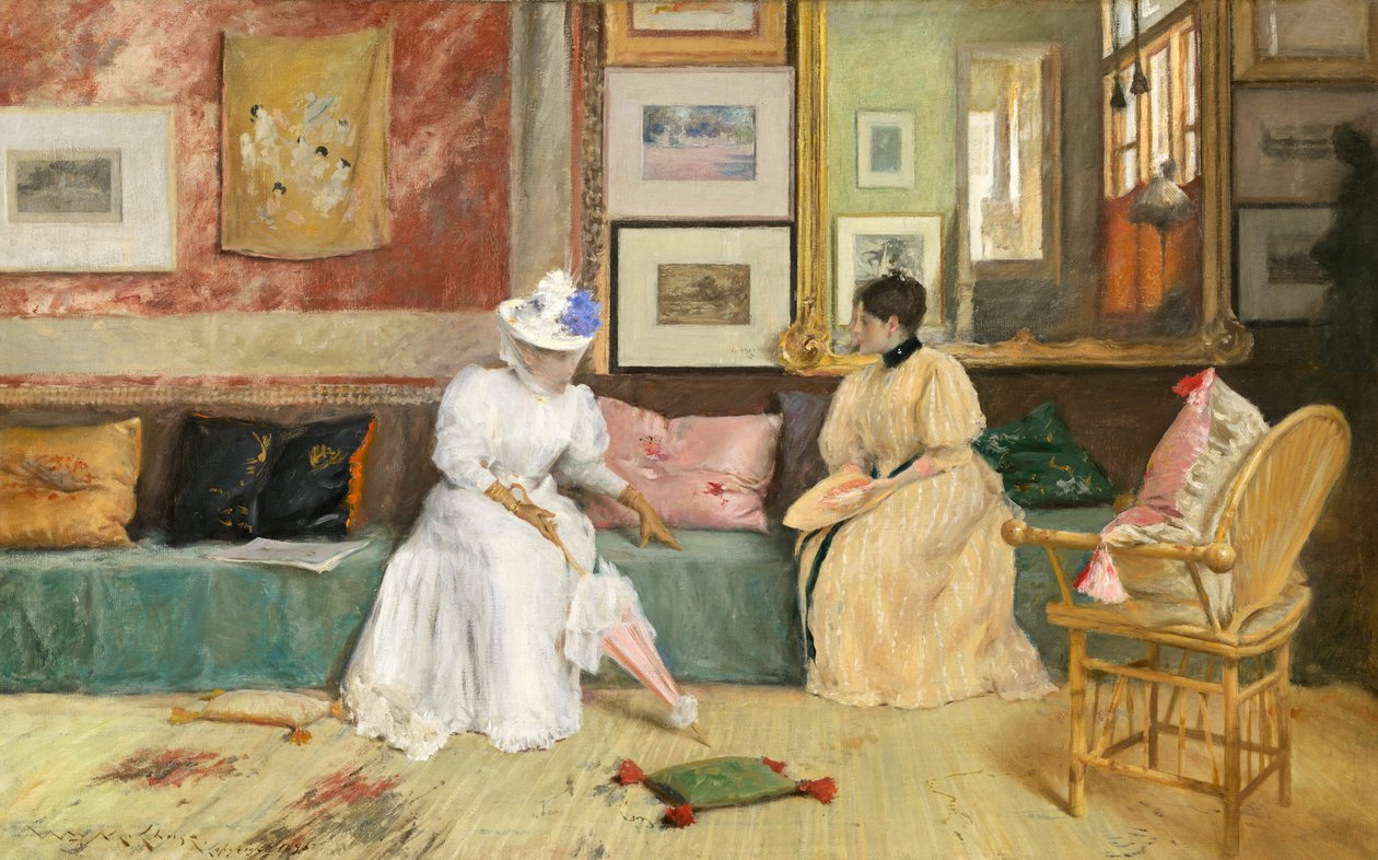 Przyjazny telefon autorstwa William Merritt Chase