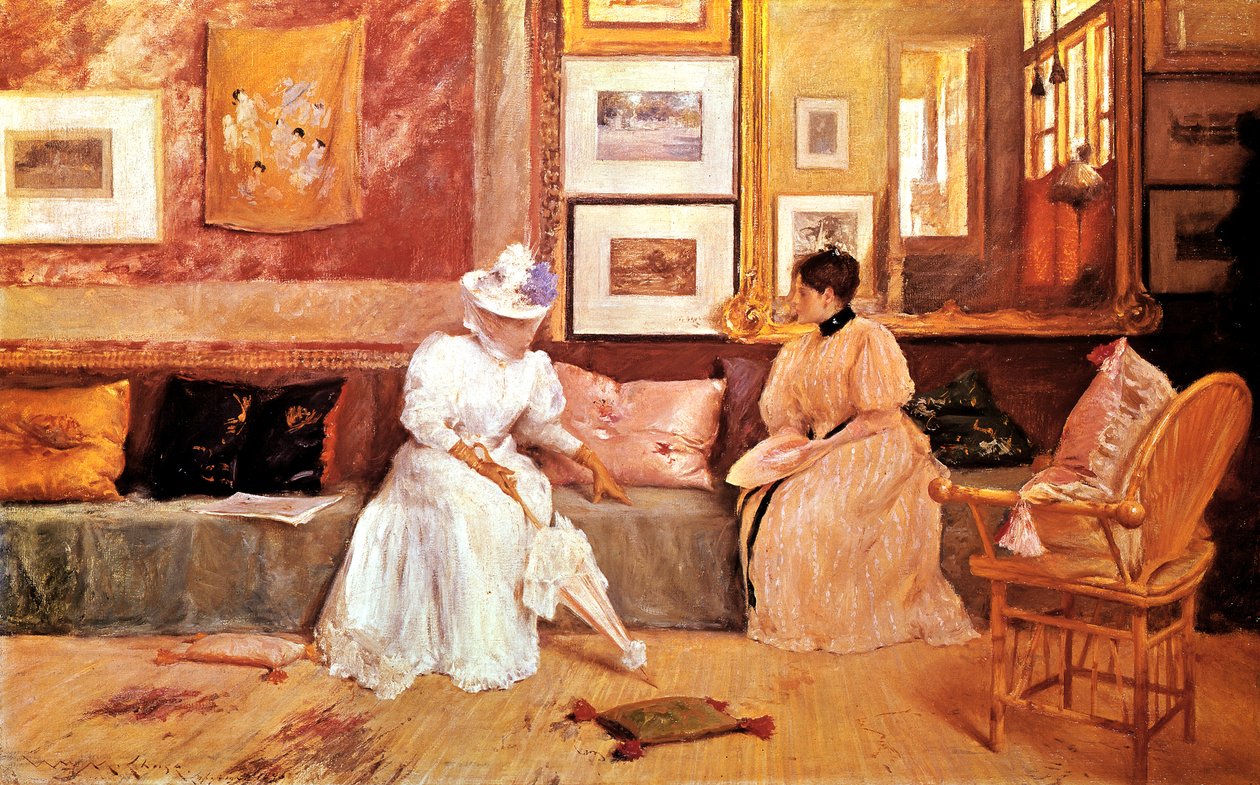 Przyjazny telefon, 1895 autorstwa William Merritt Chase