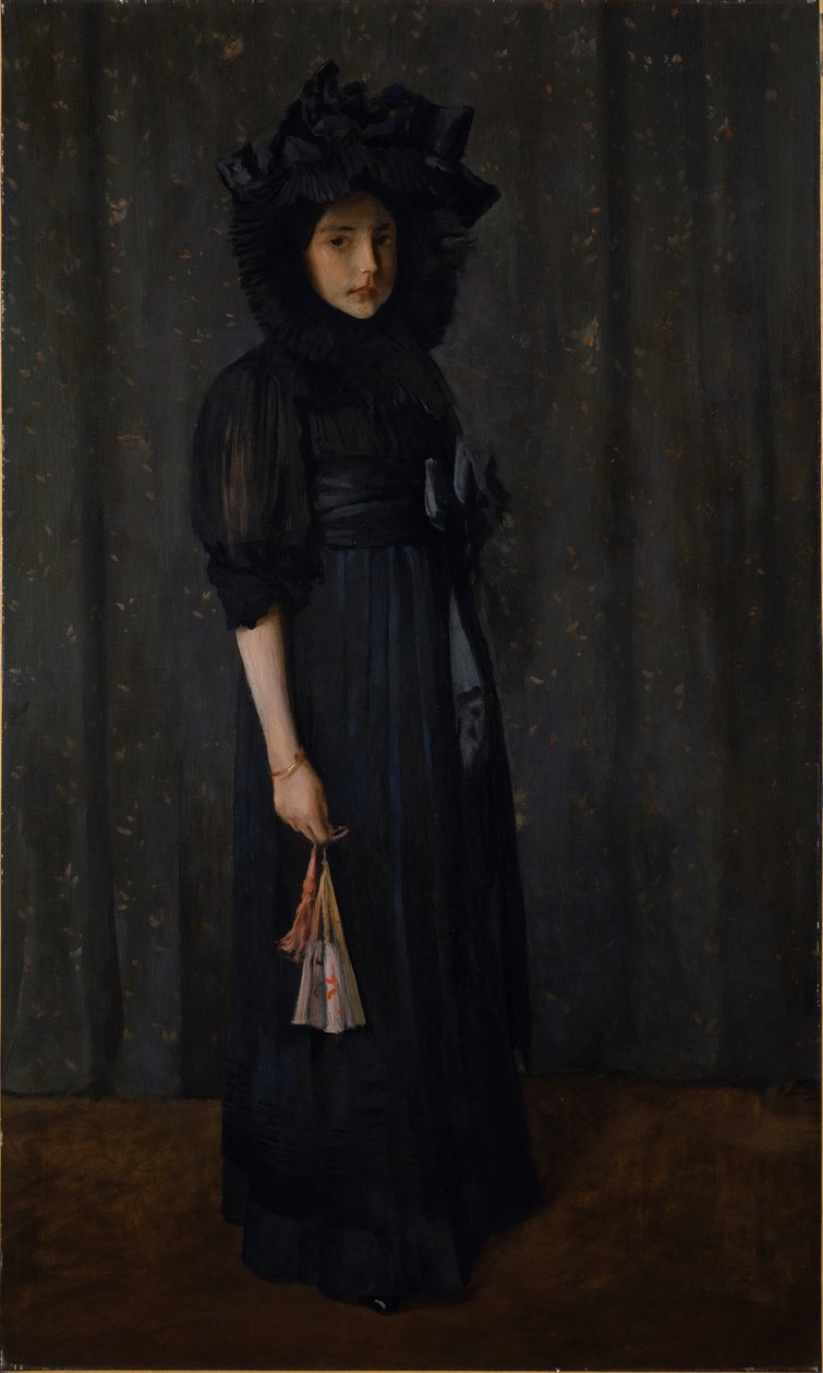 Córka artysty w sukni matki (Młoda dziewczyna w czerni) autorstwa William Merritt Chase