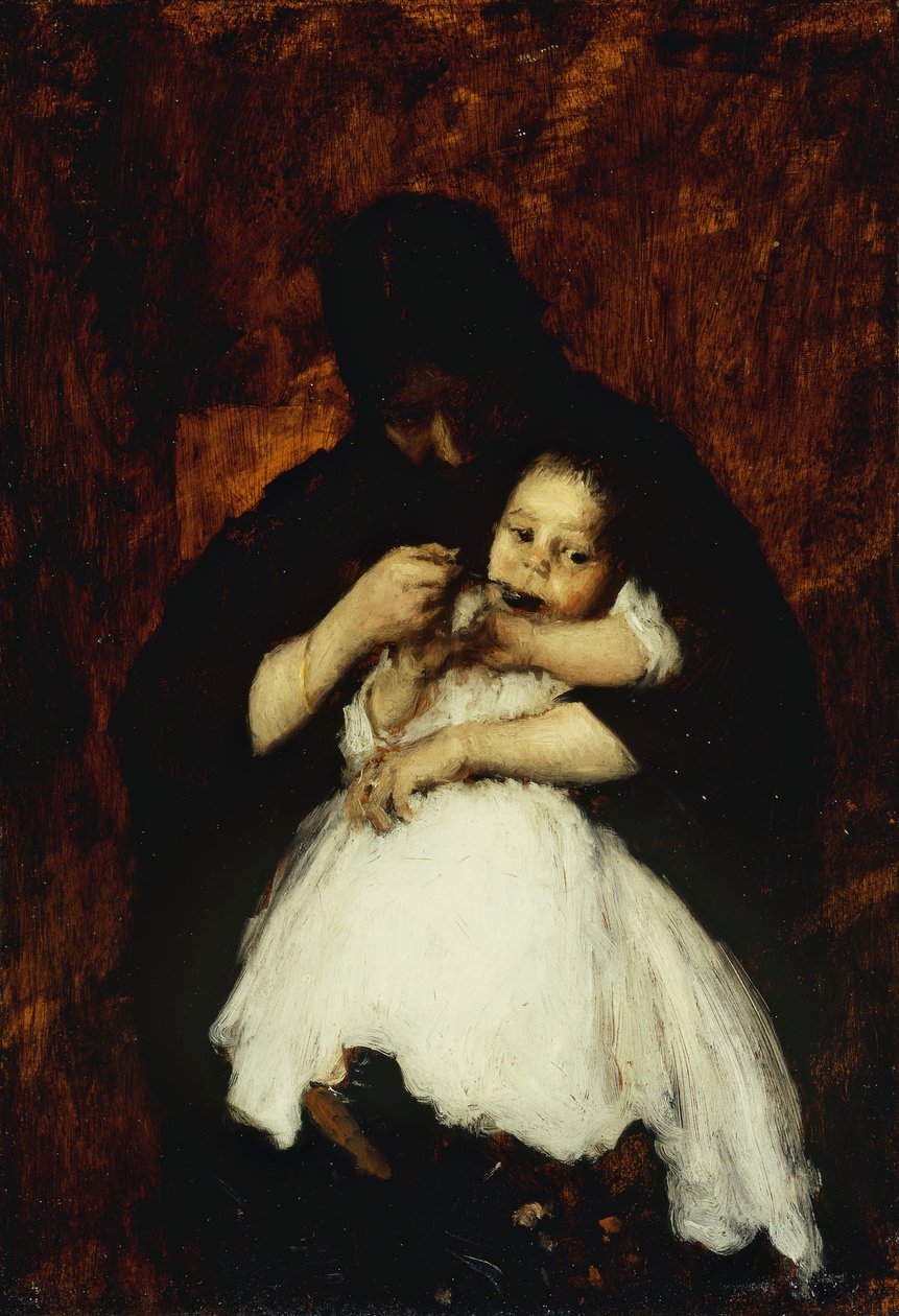 Karmienie dziecka, 1886 autorstwa William Merritt Chase