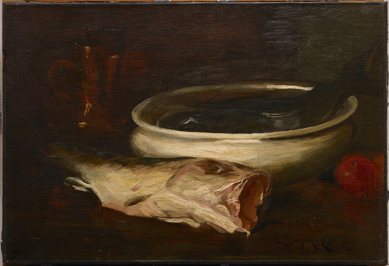 Ryby i martwa natura autorstwa William Merritt Chase