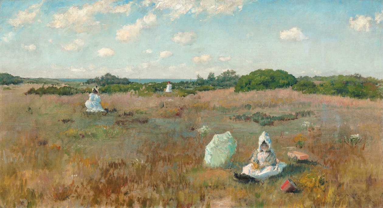 Zbieranie jesiennych kwiatów autorstwa William Merritt Chase