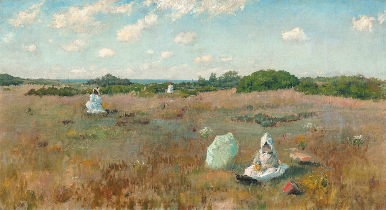 Zbieranie jesiennych kwiatów autorstwa William Merritt Chase