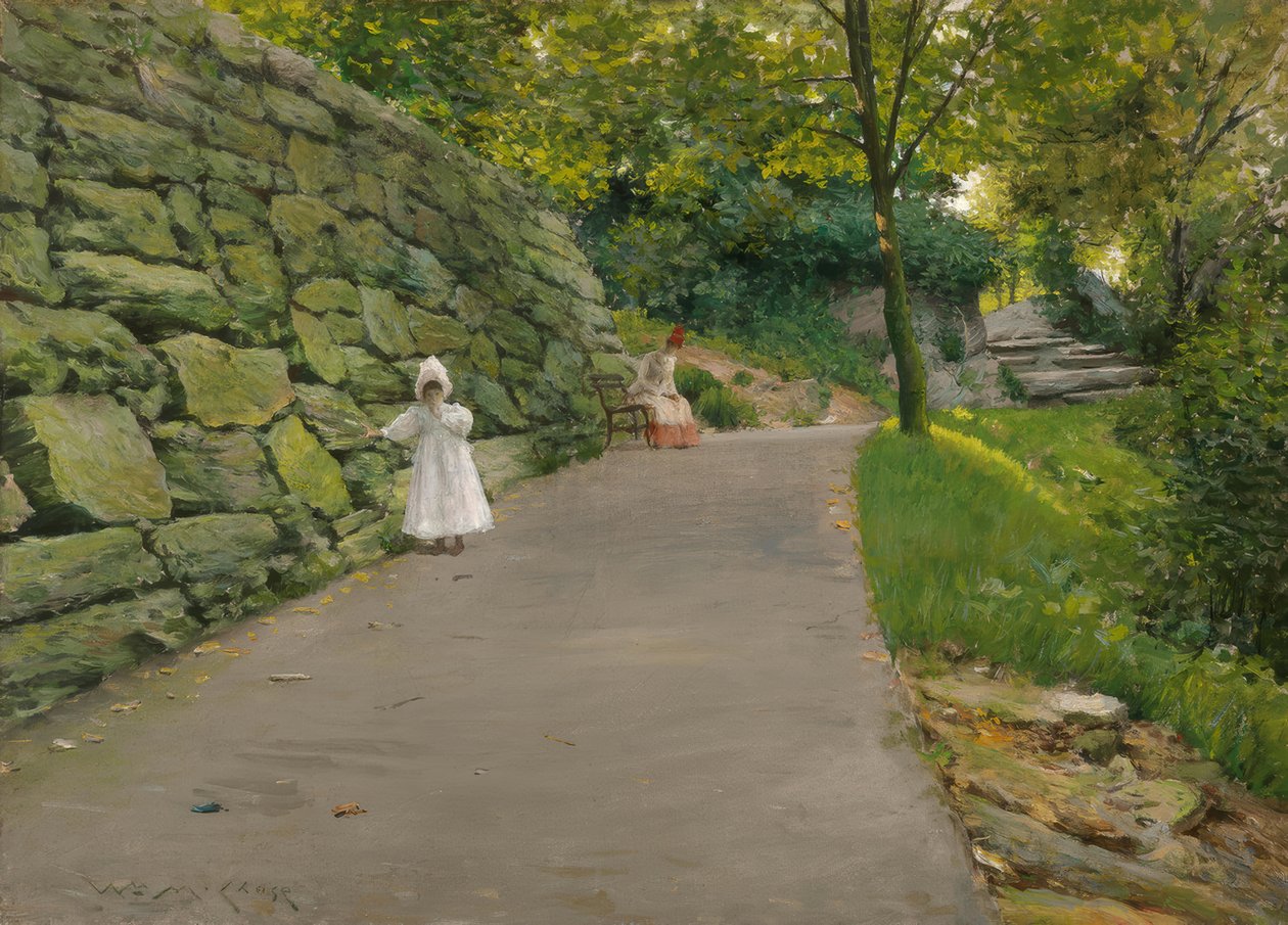 W parku autorstwa William Merritt Chase