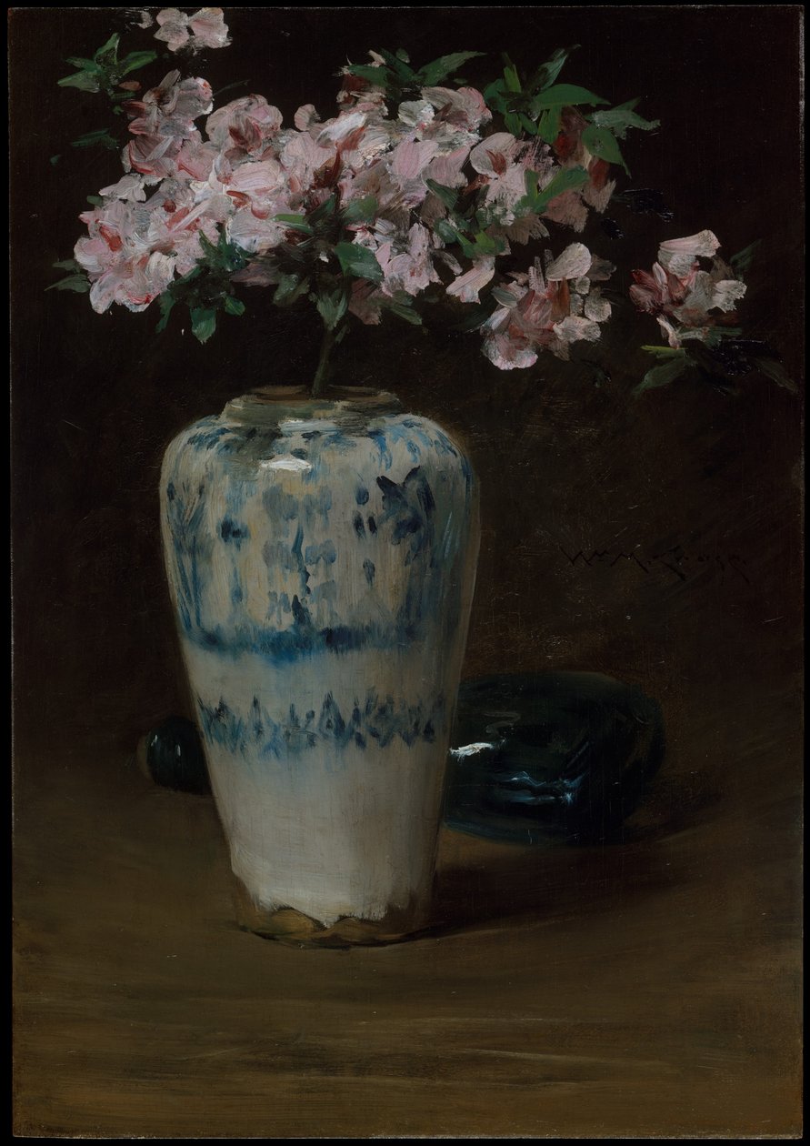 Różowa azalia — chiński wazon autorstwa William Merritt Chase