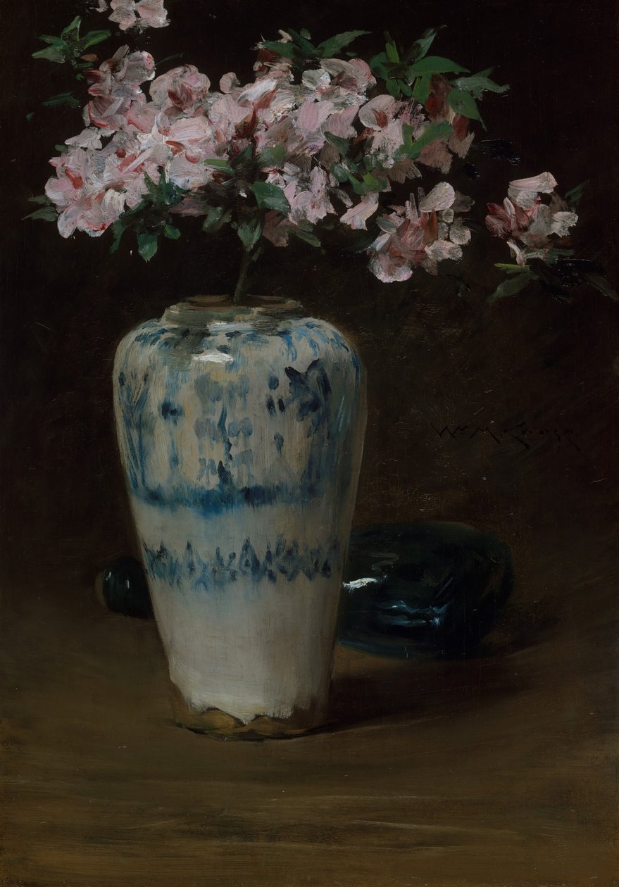 Różowa AzaliaChiński wazon, 1880-90 . autorstwa William Merritt Chase