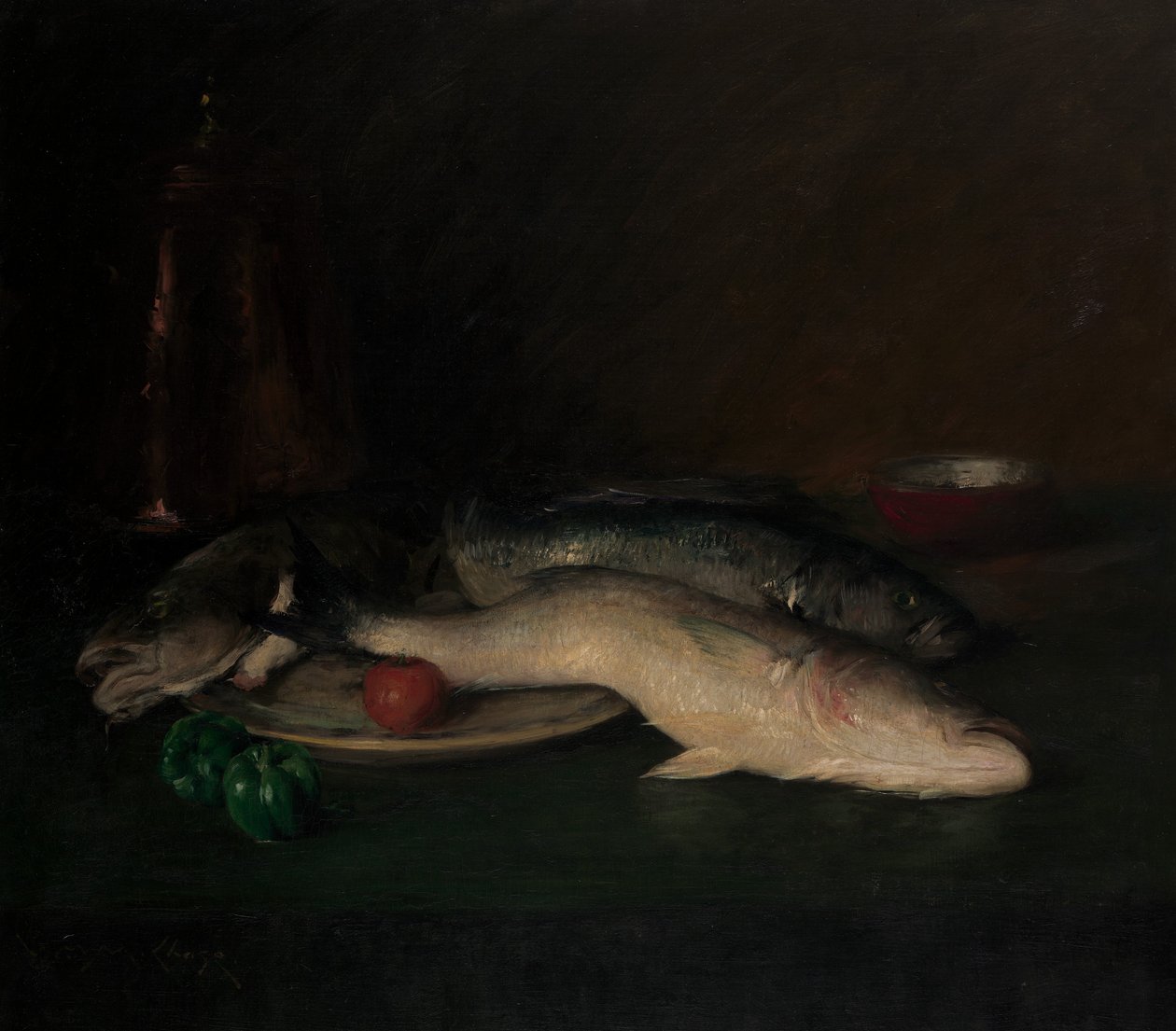 Martwa natura: ryba, do 1908 roku. autorstwa William Merritt Chase