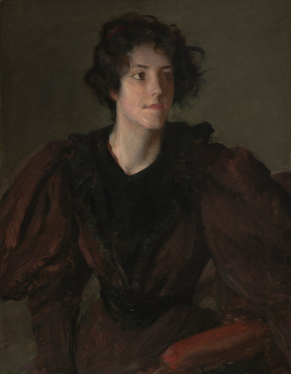 Studium młodej kobiety, ok. 1880-85 (olej na płótnie) autorstwa William Merritt Chase