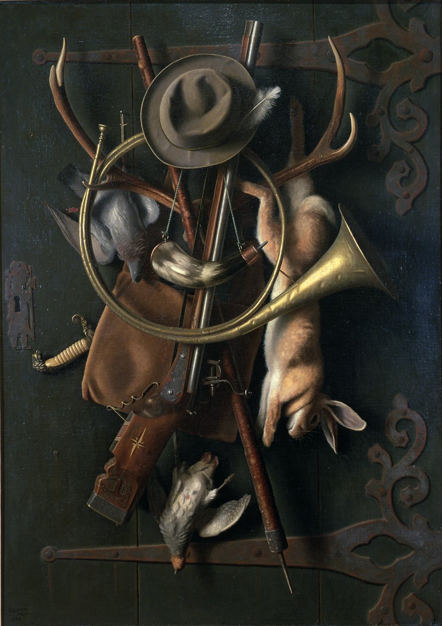 Po polowaniu (3. wersja) 1884 (olej na płótnie) autorstwa William Michael Harnett