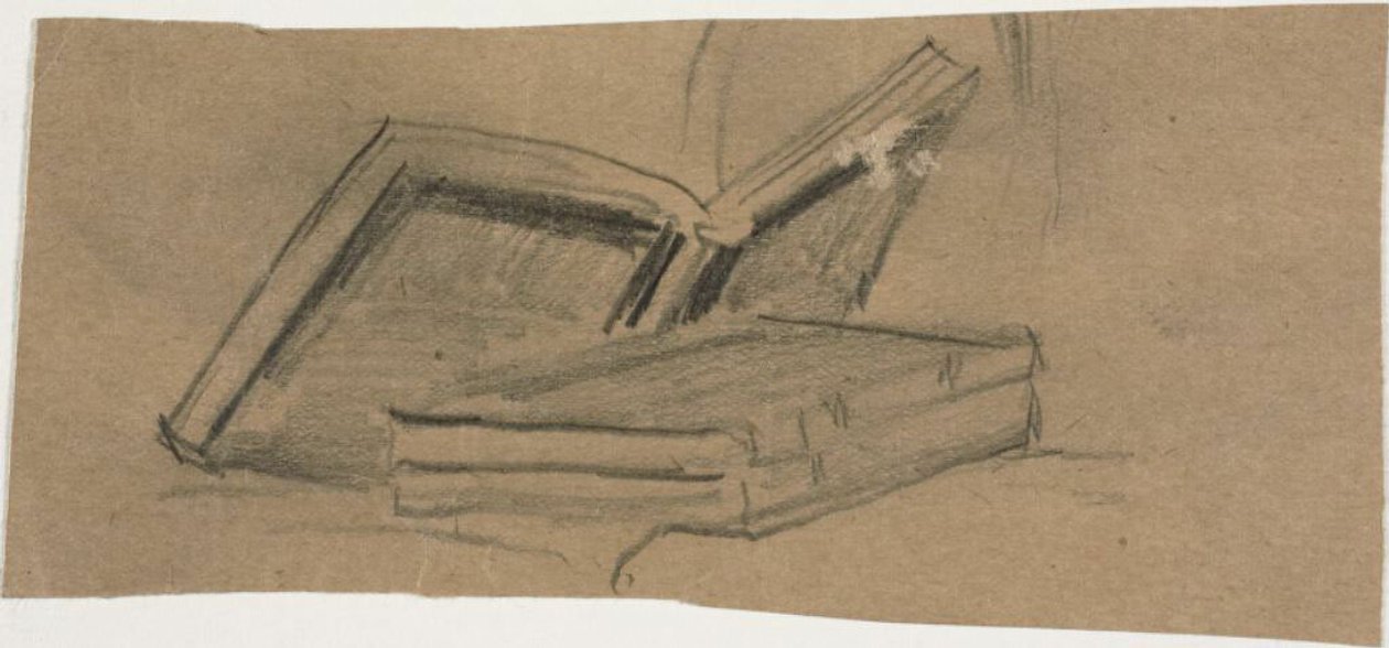 Szkic dwóch książek autorstwa William Michael Harnett