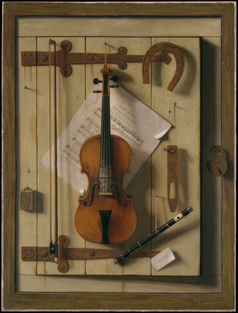 Martwa natura - skrzypce i muzyka autorstwa William Michael Harnett