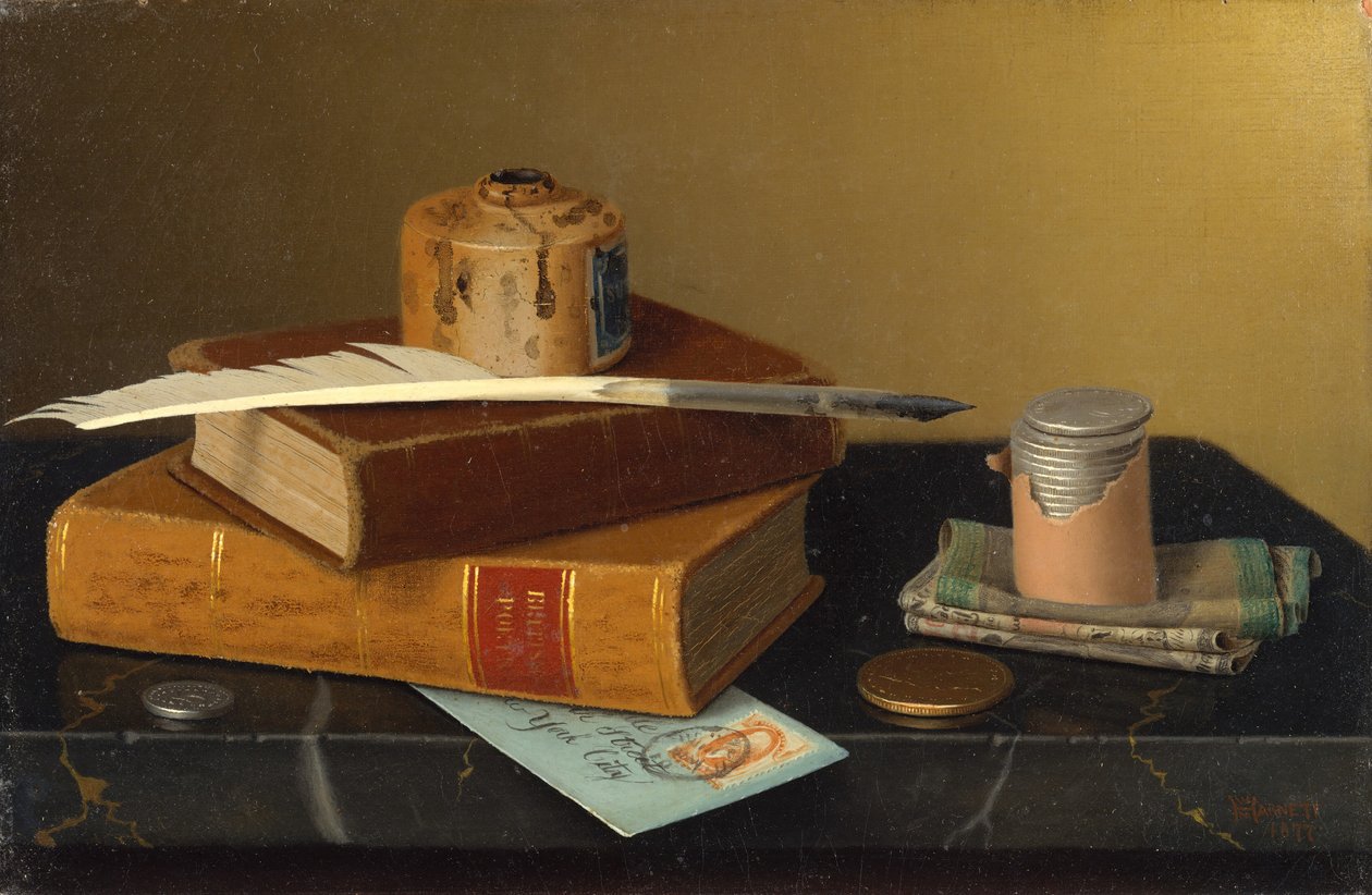 Stół bankierski, 1877. autorstwa William Michael Harnett