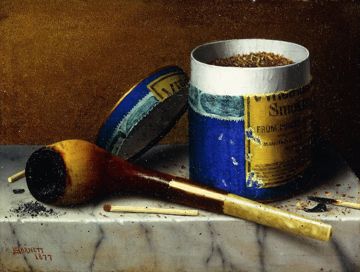 Tytoń i Fajka, 1877 autorstwa William Michael Harnett