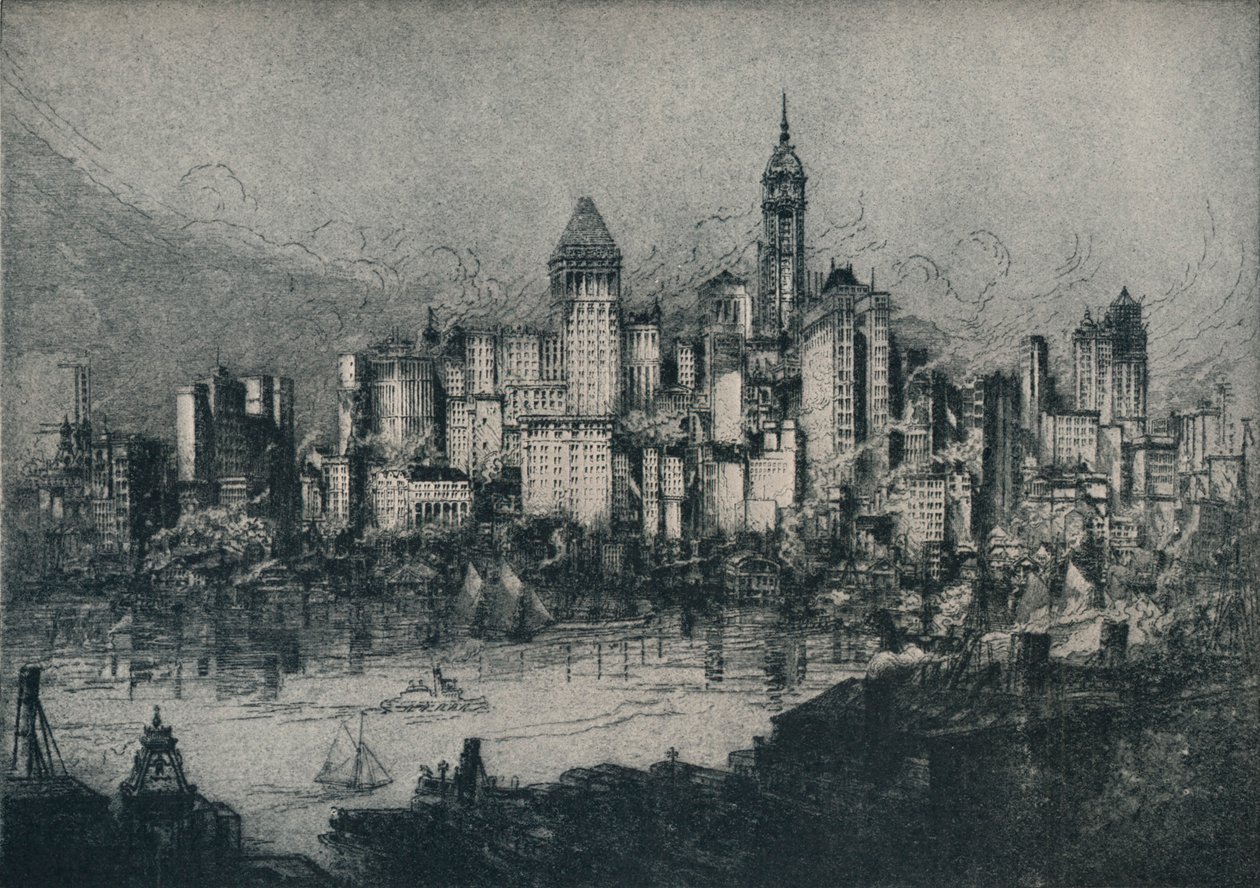 Nowy Jork z Brooklynu, c1913 autorstwa William Monk